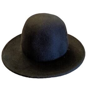 Chuck black wool felt derby hat